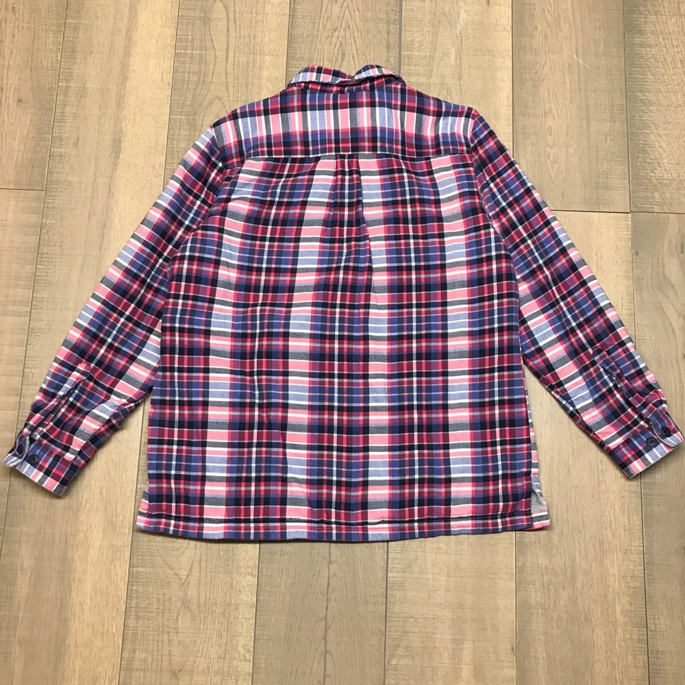 L.L. Bean Shirt Shacket Womens Size L Pink Plaid Button Up Fleece Lined Spring - Picture 2 of 10
